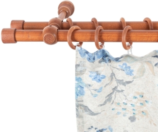 SN DECO GROUP Gardinenstange Cafiro, 2-läufig, Fixmaß, mit Bohren, verschraubt, Holzwerkstoff, 28 mm, Holz, verschiedene Längen und Farben, Komplettset