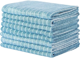8er-Set Bambus Microfaser Geschirrtücher 45x65cm Blau Küchentücher