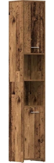 vidaXL Badschrank Altholz-Optik 30x30x183,5 cm Holzwerkstoff 859393