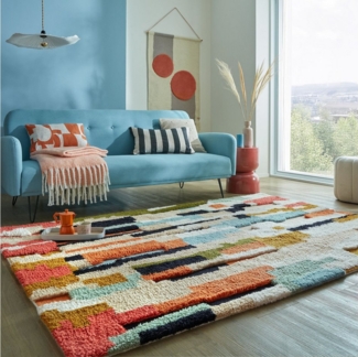 FLAIR RUGS Wollteppich Zagora Shaggy, rechteckig, Höhe: 13 mm, aus 100% Wolle, Flokati Zottelflor
