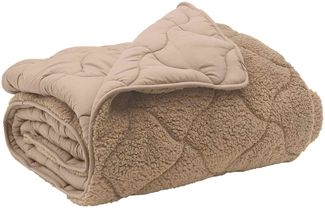 vidaXL Winterbettdecke Taupe 135 x 220 cm Mikrofaser und Teddy-Fleece 42026354