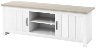 COSTWAY TV-Schrank Holz,mit Türen & offenen Regalen,145x40x50cm