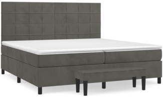 vidaXL Polsterbett mit Matratze Dunkelgrau 200x200 cm Samt, Härtegrad: H2 [3137864]
