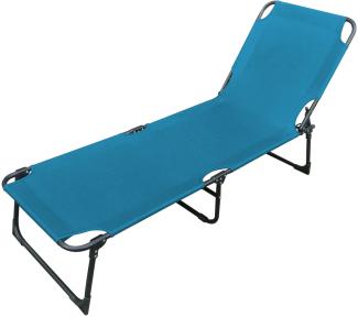 3-Bein Gartenliege Sonnenliege Strandliege Gartenmöbel Liegestuhl klappbar 188cm blau