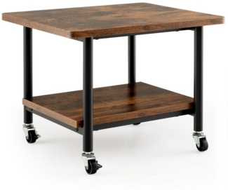 COSTWAY Druckertisch, mit 2 Ebenen & 4 Rollen, bis 35 kg, 49x40x38cm