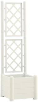 vidaXL Pflanzkübel mit Spalier 43x43x142 cm PP Weiß 313979