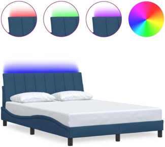 vidaXL Bettgestell ohne Matratze "Hanko" Blau 140x190 cm Stoff 3310460