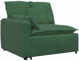 vidaXL Modulares Sofa Endmodul mit Armlehne Kissen Dunkelgrün 100cm 4104412