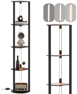 COSTWAY Stehlampe, 163cm, 4 drehbare LED-Streifen, 3 Helligkeit, Fußschalter