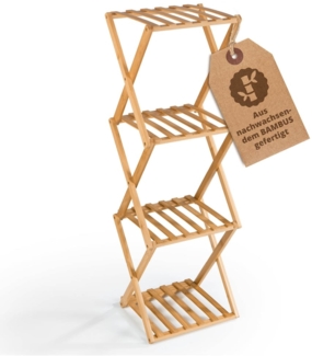 Lumaland Eckregal 4 Etagen, montagefrei, schmal, klappbar perfekt als Deko & Co.