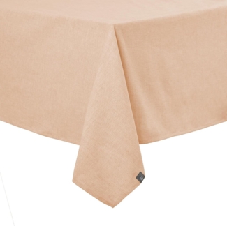 Urbanara Tischdecke Tischdecke Tolosa 140x200 cm Pfirsich I 50% Leinen & 50% Baumwolle (1-tlg), Elegante Tischdecke aus Halbleinen, Chambray-Stoff