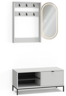 Garderobe Eliza Weiß 100x45 cm Set, 3 Teile Vicco