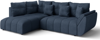 AX LIVING Couch mit Bettfunktion Eckcouch blau Corleone in L Form 266