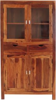 Vitrine Amba 100x180x45 aus indischem Sheesham-Massivholz