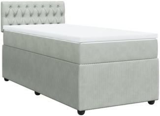 vidaXL Boxspringbett mit Matratze Hellgrau 100x200 cm Samt 3287668