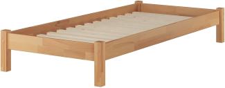 Buche-Bett Futonbett Einzelbett 90x200 Massivholzbett natur Rollrost 60.84-09