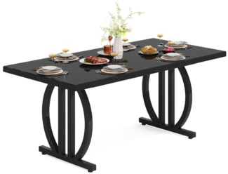 Tribesigns Esstisch 160x80 cm Esszimmertisch mit schwerem Metallrahmen für 4-6 Personen