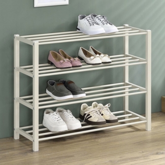 IDIMEX Schuhregal NAVAN, Schuhaufbewahrung aus Metall mit 4 Ablagen beige