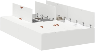 vidaXL Aufbewahrungsbettgestell Weiß 120 x 190 cm Holzwerkstoff 3335421