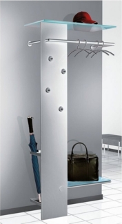 'Kent' Garderobe, Alusilber, 180 x 36 x 80 cm