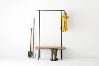 Garderobe Altholz 01 M 117 x 40 x 190 schwarz