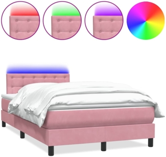 vidaXL Boxspringbett mit Matratze Rosa 120x220 cm Samt 3317312