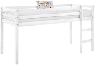 Lüttenhütt Hochbett Alpi aus schönem massivem Kiefernholz, Außenmaßenbreite 103 cm