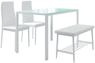 Vicco Esstisch-Set Weiß 120 x 70 cm 4-teiliges Set, Grand