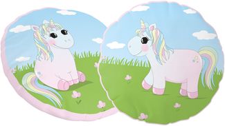 Kinder Rundkissen-Set "Einhorn Rainbow"