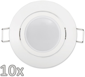 Einbauleuchten-Set McShine, 10xRahmen, 10xLED-Modul, 3W, 265 lm, 230V, weiß