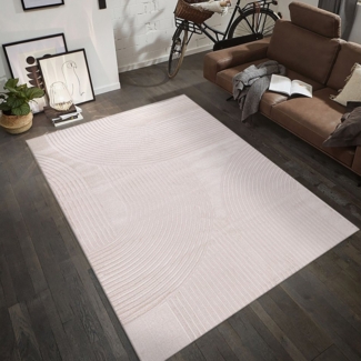Carpetilla Designteppich Designer Teppich Carpetilla Scandi Design Cream_Cream, rechteckig, Höhe: 13 mm, Wohnzimmer