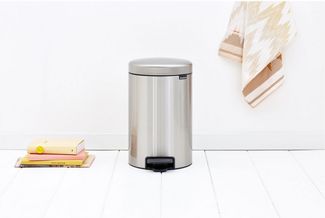 Brabantia 'Newicon' Treteimer, Fingerprint Proof, Matt Steel, 12 L