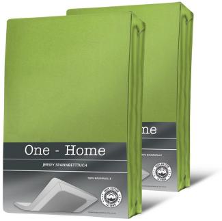 One Home Spannbettlaken Jersey, Jersey, Gummizug: rundum, (2 Stück), Double Pack mit Rundumgummizug, weich