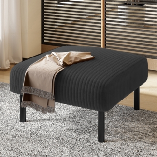 LVHOM Hocker mit Metallbeine, Sitzhocker Cordstoff, Ottoman Fußhocker 51 x 39 x 56 cm
