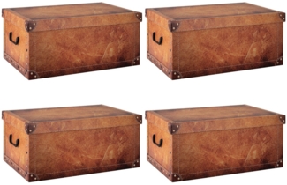 Home4You Aufbewahrungsbox Aufbewahrungsboxen, 4er Set, Braun, B 37 cm