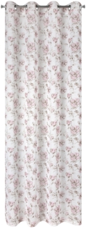 Gardine AMBER weiß rosa 140x250 Ösen