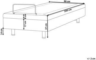 Verstellbares Bett ohne Kopfteil Bouclé DUKE 90 x 200 cm Cremeweiß