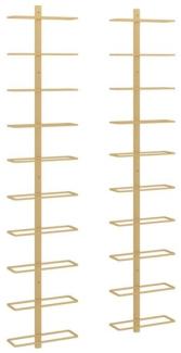 vidaXL Wand-Weinregale für 10 Flaschen 2 Stk. Golden Metall 340907