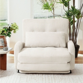 HomeMiYN Ohrensessel Sesselbett für eine Person – mit inkludiertem Komfortkissen