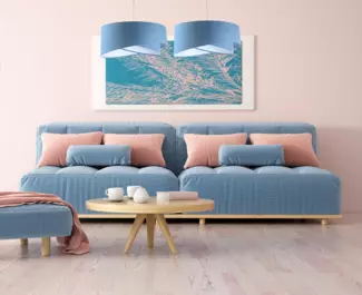 BPS Koncept 060-092 Hängeleuchte Galaxy Blau Weiss 1 x E27 Ø 50cm H:105cm dimmbar