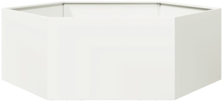 vidaXL Pflanzkübel Weiß Sechseckig 138x120x45 Stahl 851137