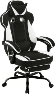 Woltu Gaming-Stuhl, mit Taschenfederkissen, Fußstütze, ergonomisch, drehbar