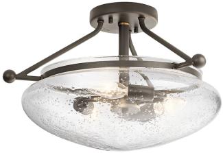 Elstead Lighting QN-BELLE-SF-OZ QUINTIESSE Deckenleuchte Belle E14 40W Stahl, Altbronze; Blasenglas klar H:26. 6cm Ø43. 1cm dimmbar