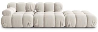 Micadoni Modulares Sofa Bellis 4-Sitzer Rechts Samtstoff Hellbeige