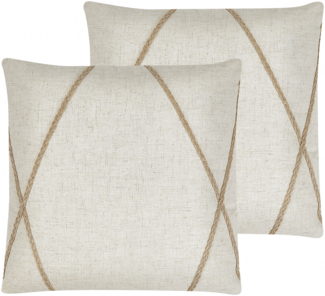 Kissen 2er Set Geometrisches Muster LICUALA 45 x 45 cm Beige