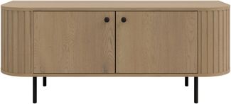 AX LIVING TV-Schrank Halay Eiche Cremona, 2 Türen Moderne Rillenstruktur 123 cm, mit runden Kanten