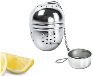 Thiru Teesieb Premium Teeei & Gewürzsieb Edelstahl inkl. Untersetzer, Teeei 1er