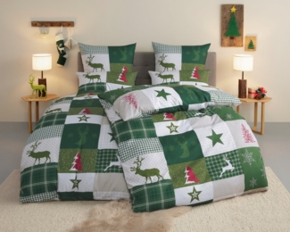 Home affaire Bettwäsche Nicholas, Microfaser, 2 teilig, Weihnachtsbettwäsche, Winter, in 3 Qualitäten verfügbar