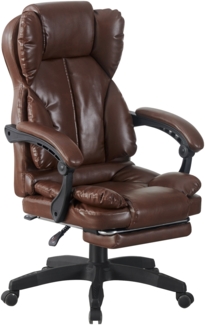 Schreibtischstuhl Bürostuhl Gamingstuhl Racing Chair Chefsessel mit Fußstütze Dunkelbraun