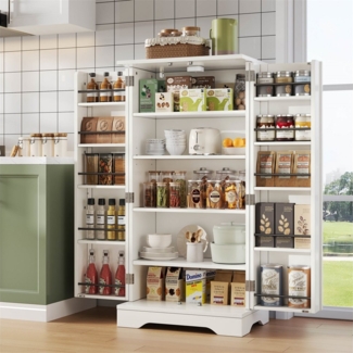 OKWISH Sideboard Modernes Küchenschrank (mit LED-Sensorlicht – großer 2-türiger Aufbewahrungsschrank, 1 St, 120x60x40xcm), ideal für Küche & Wohnzimmer